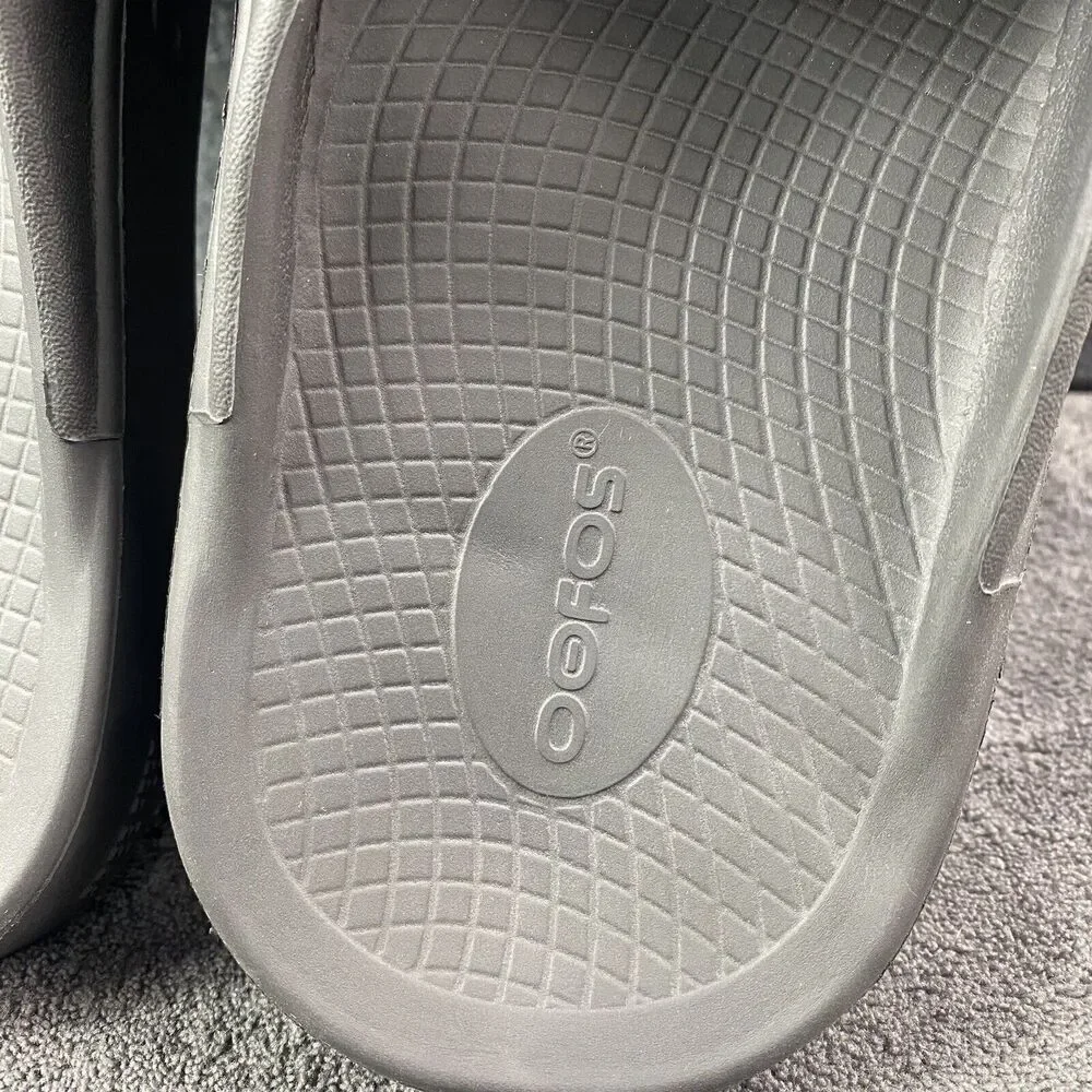 OOFOS OOahh Recovery Slides Black Sport Comfort Sandals Men's 12 Women's 14